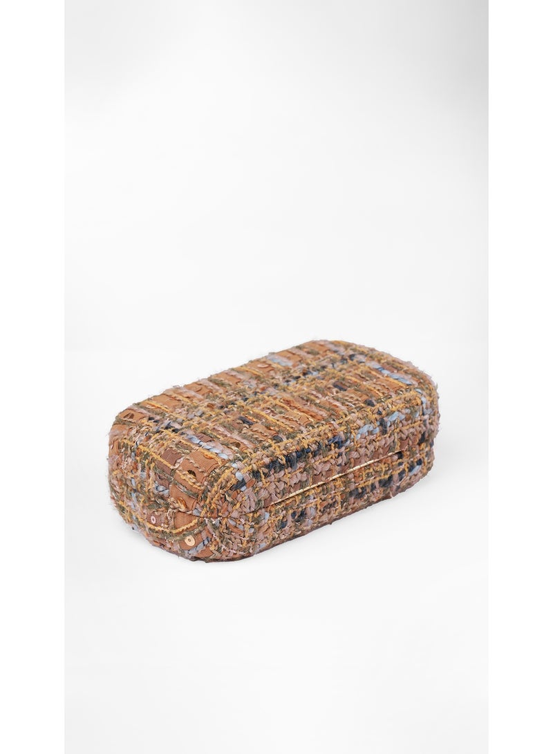 كيفيلي كلتش أوريليا تويد بعقدة معدنية – حقيبة سهرة فاخرة منسوجة يدويًا - Image 5